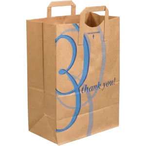 12 x 7 x 17" - "Thank You" Flat Handle Grocery Bags