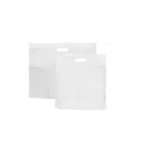 22 x 18 x 3 40mu White Patch Handle Plastic Carrier Bags (B5)