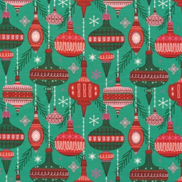 44"- 45" - 100% Organic Cotton - Christmas Past