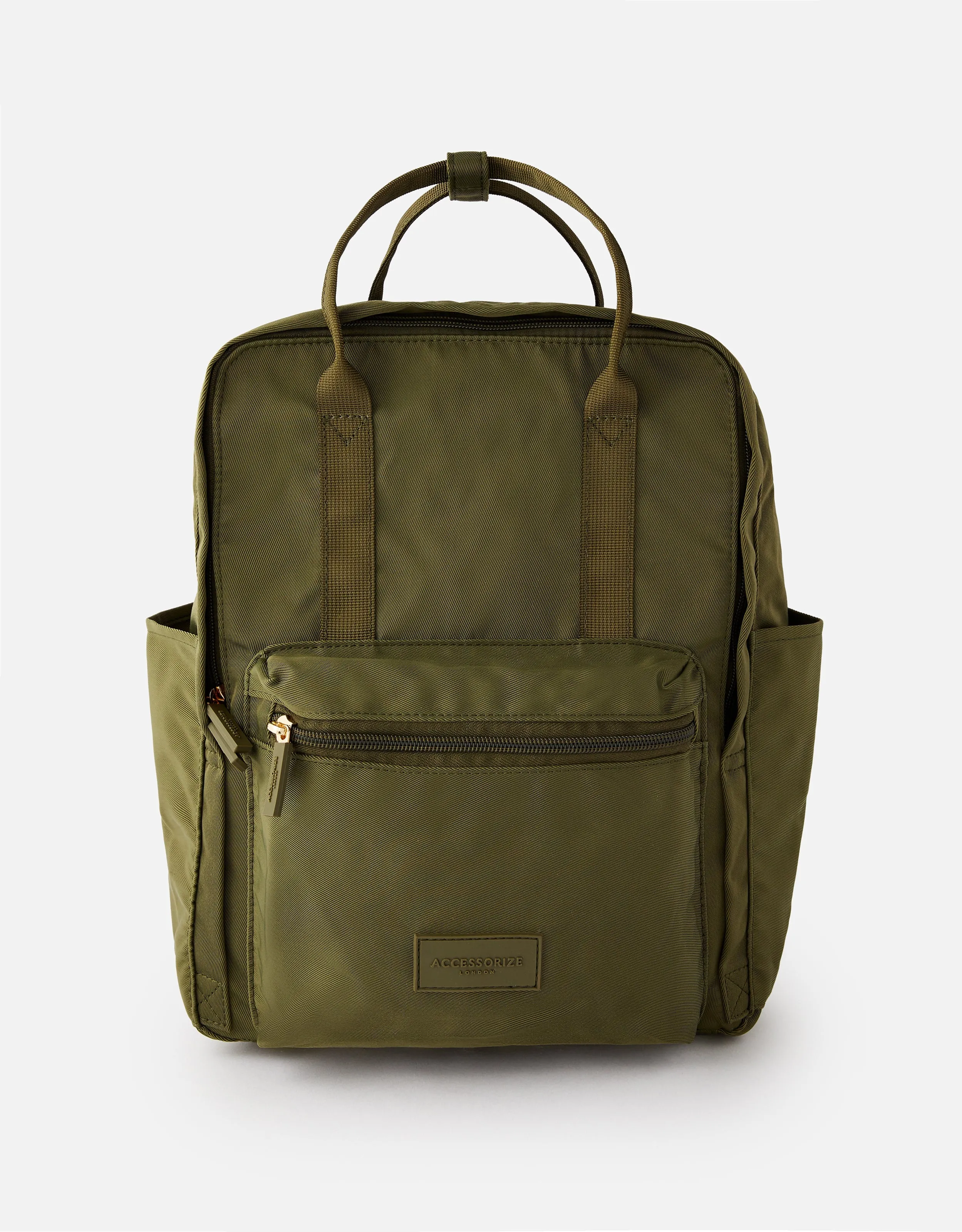 Accessorize London Frida Canvas Khaki Green Backpack