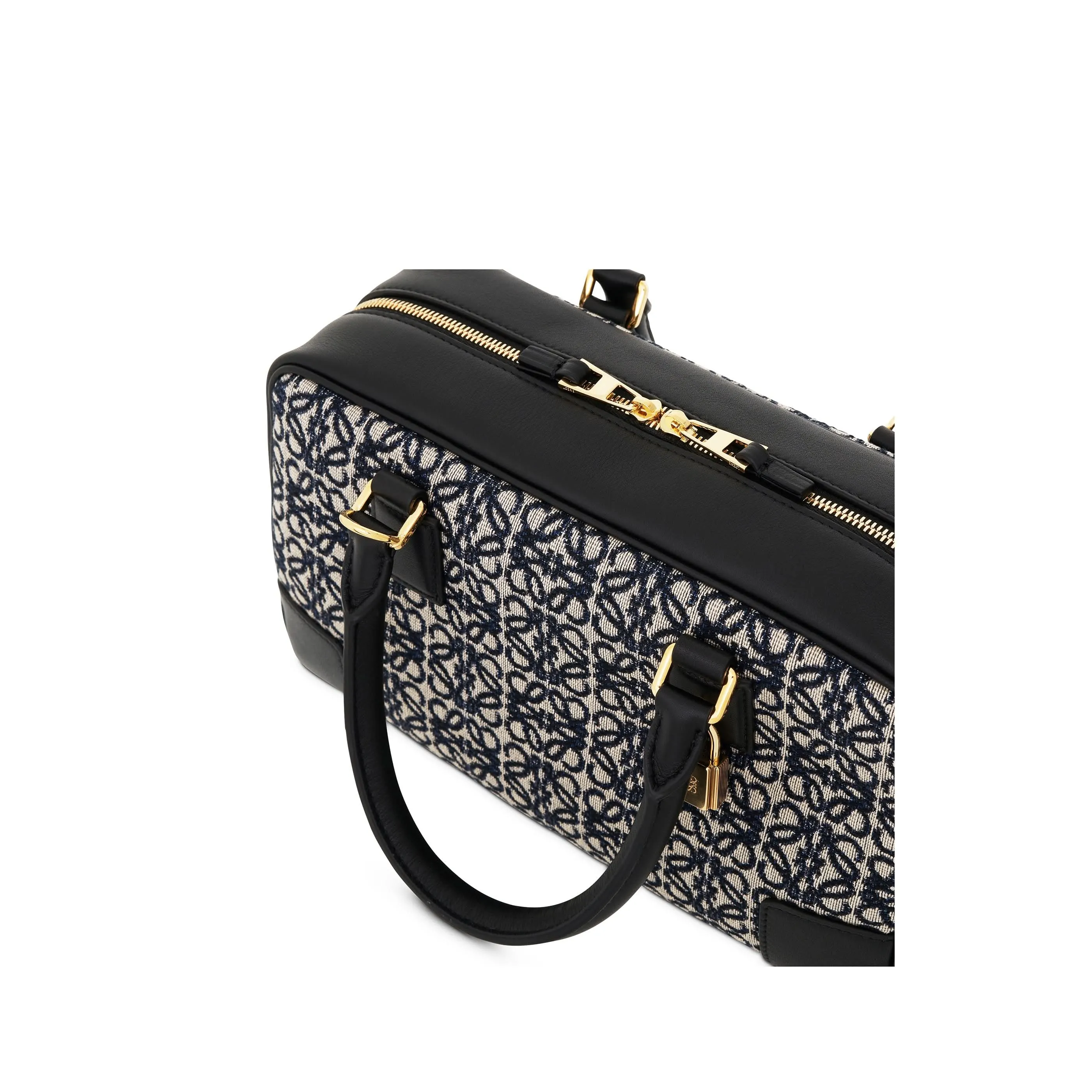 Amazona 23 Bag in Anagram Jacquard and Calfskin in Navy