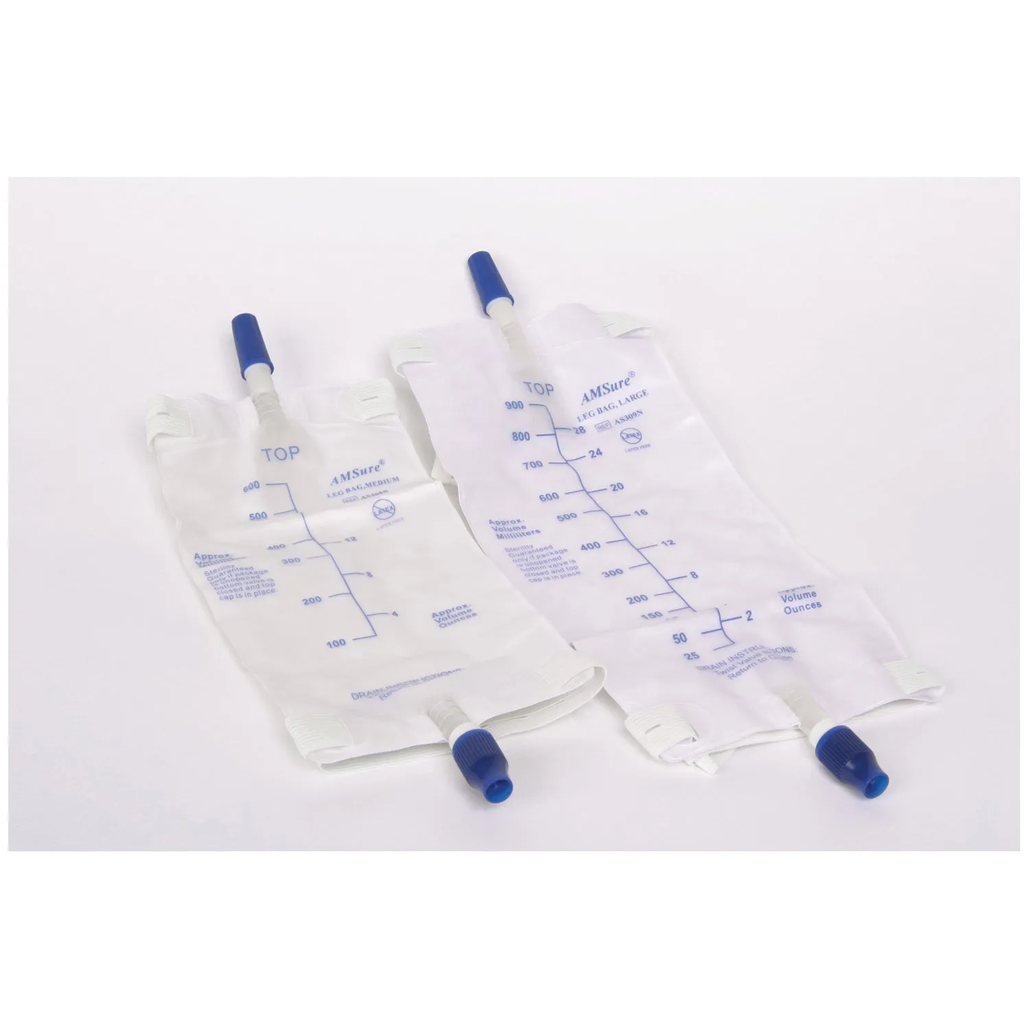 Amsino Amsure Urinary Leg Bags Bag Leg 900Ml W/Twist Turnlg 48/Cs