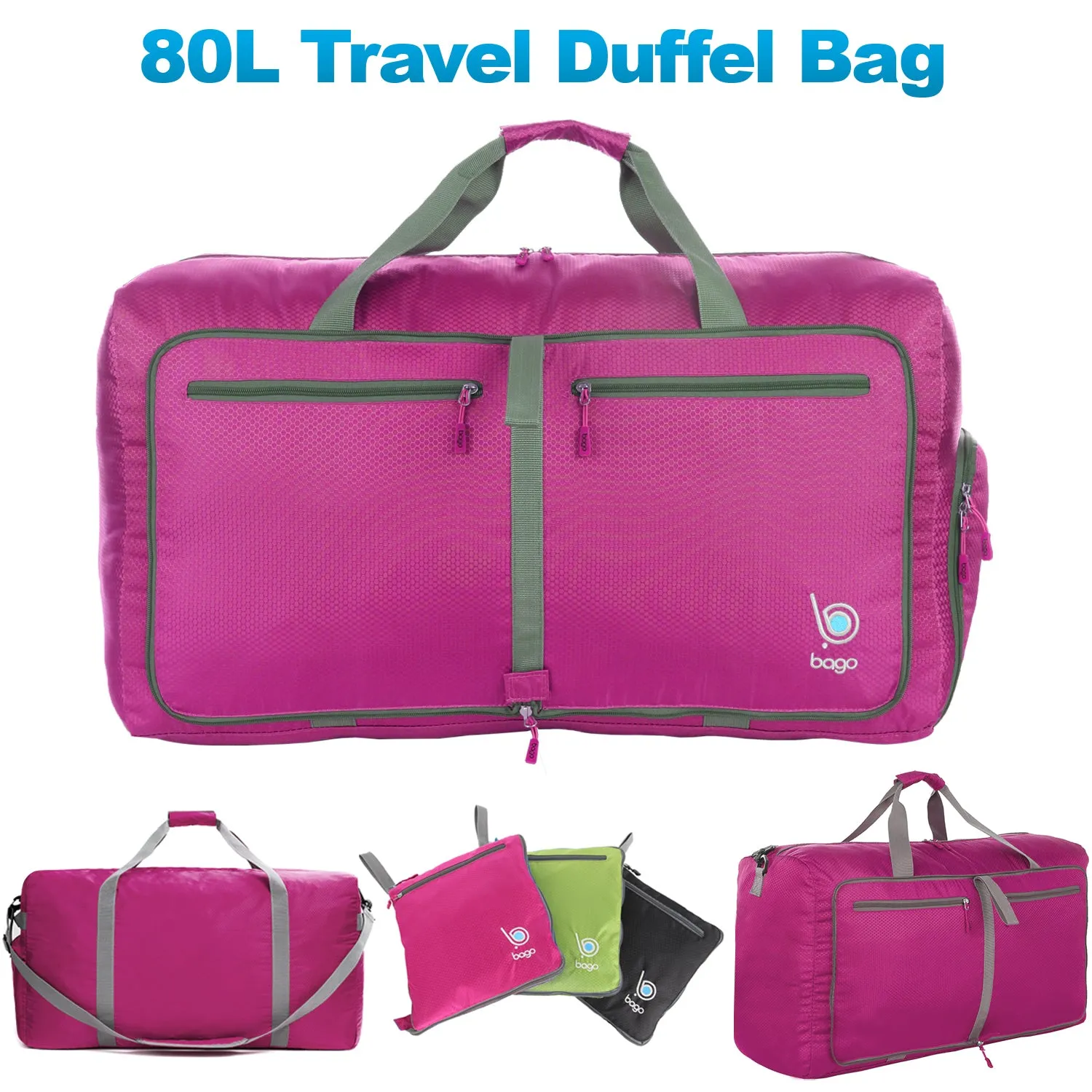 Bago 80L Duffle Bag for Women & Men - 27" Travel Bag Large Foldable Duffel bag