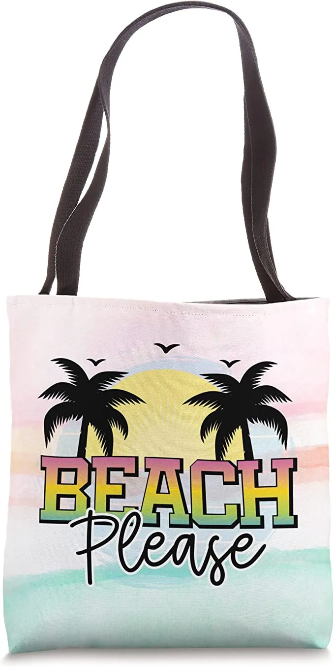 Beach Please Tote Bag Instant Digital Download Transparent PNG Image File - Vacation Bags Summer Beaches Vacation Cruise Designs