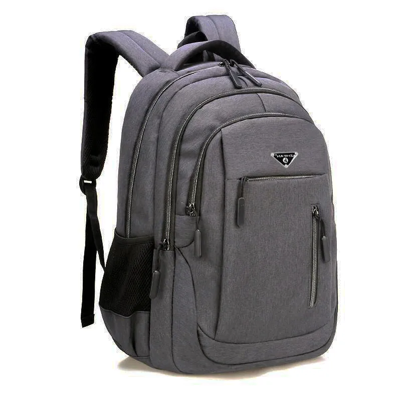 Big Capacity Men Backpack Multifunctional  Oxford Gray Solid USB Charging Student Schoolbag