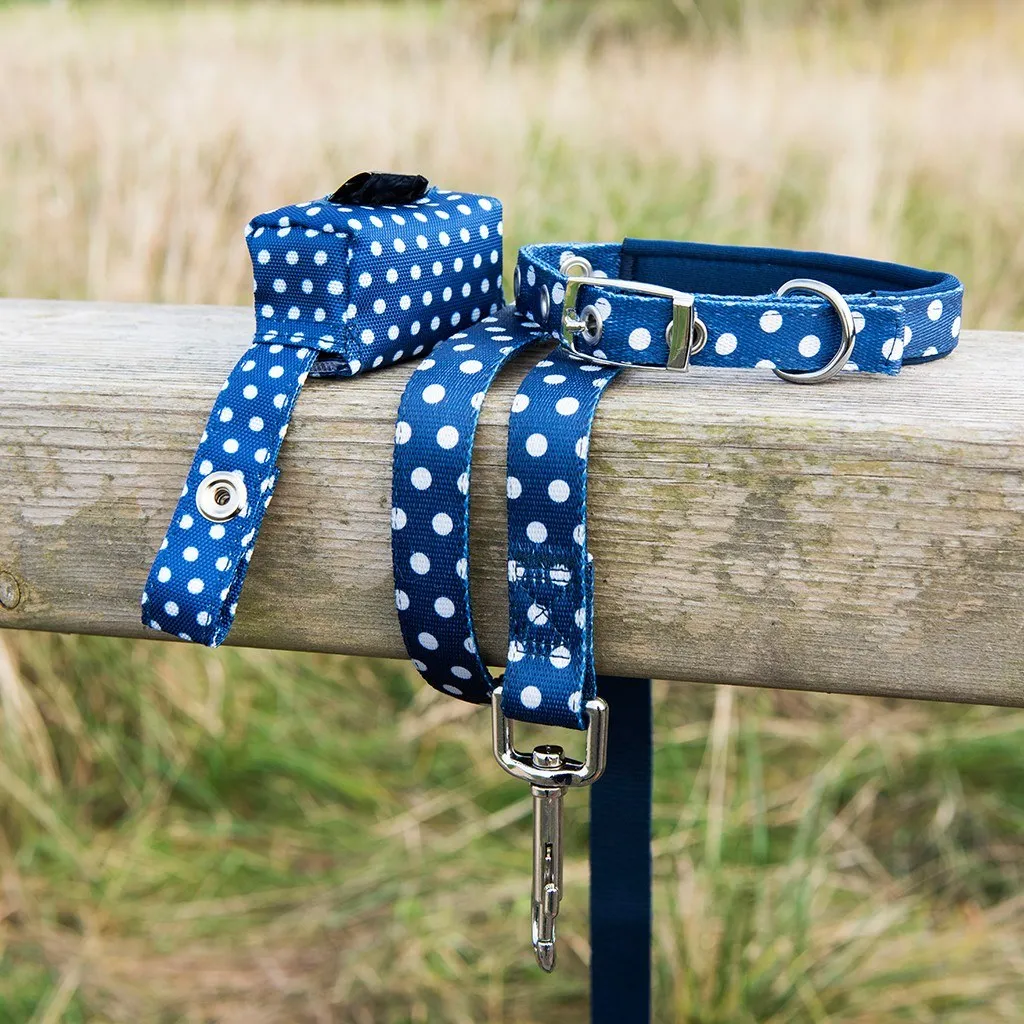 Blue Polka Dot Dog Poop Bag Holder