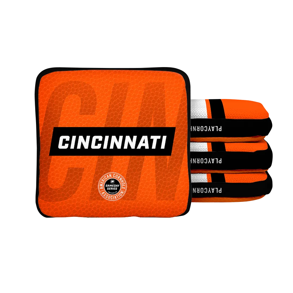 Cincinnati Football Gameday Stripes Synergy Edge Cornhole Bags