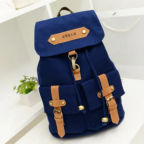 Cute Lady Girls Versatile Vintage Canvas Satchel Backpack Shoulder School Bag