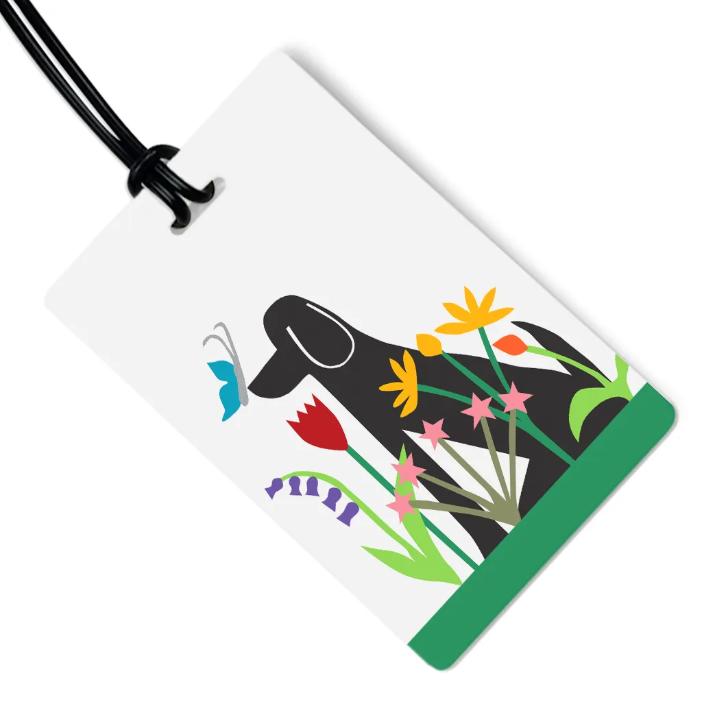 Dog in Garden Luggage Tag