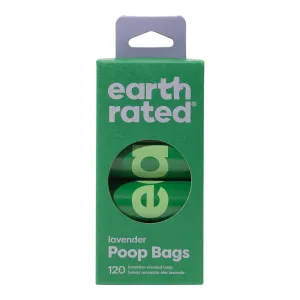 Earth Rated Lavender Scented Poop Bags - 8 Rolls, 120 bags