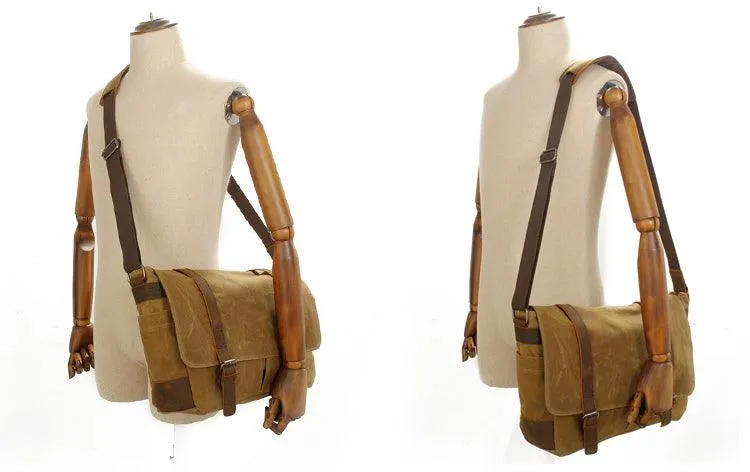 Faded Solid Canvas and inner purse Mini Crossbody Outdoor Khaki Bags