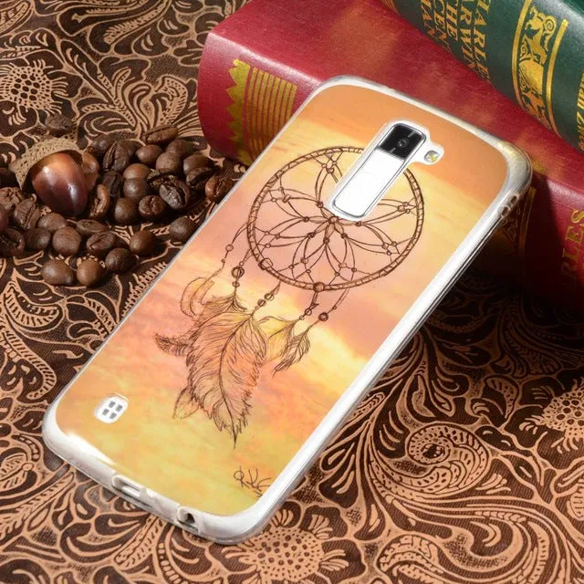 For LG K7 K8 Lte K10 Silicone Case Retro Tribe Cartoon Rubber TPU Case For LG K7 M1/ LG K8 Lte K350/ LG K10 M2 Phone Cases Cover