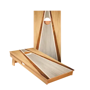 Full Triangle - Natural and Gray Wood Star Cornhole Boards