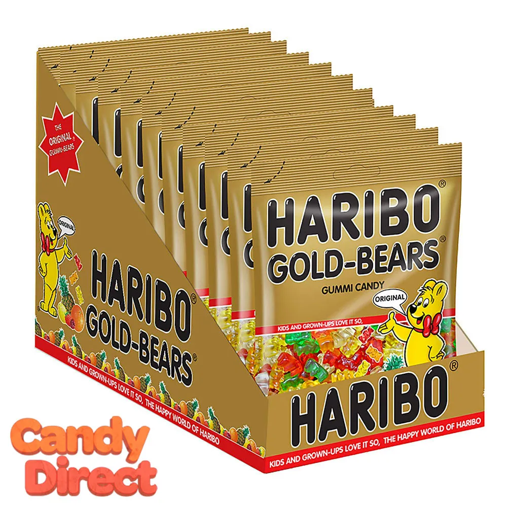 Gold Bears Haribo Gummi Candy 5oz Bags - 12ct