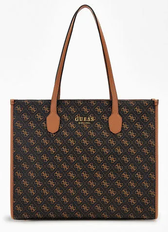 Guess Silvana Logo In Choco Brown For Women