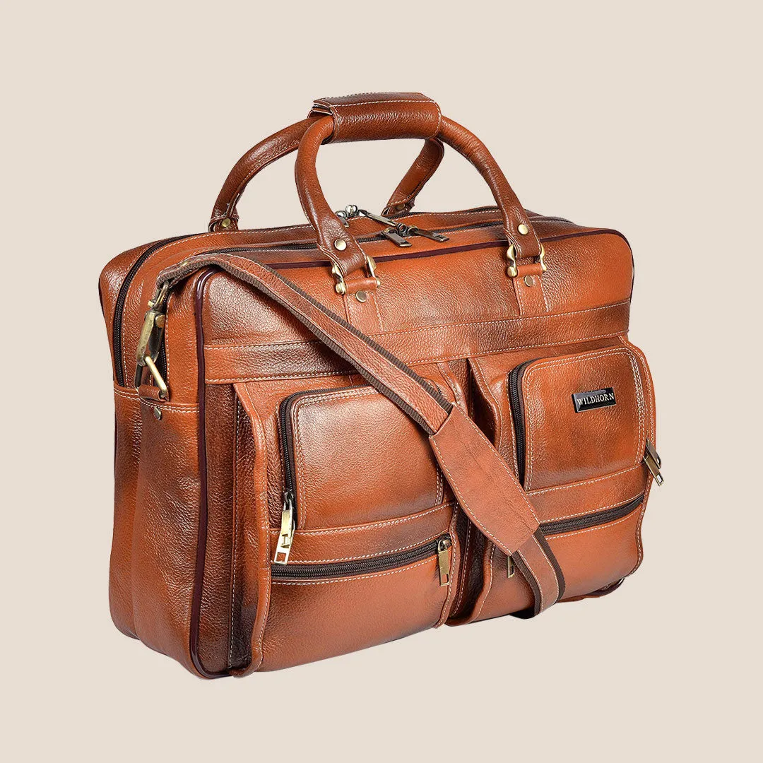 HOMER Leather Laptop Messenger Bag for Men