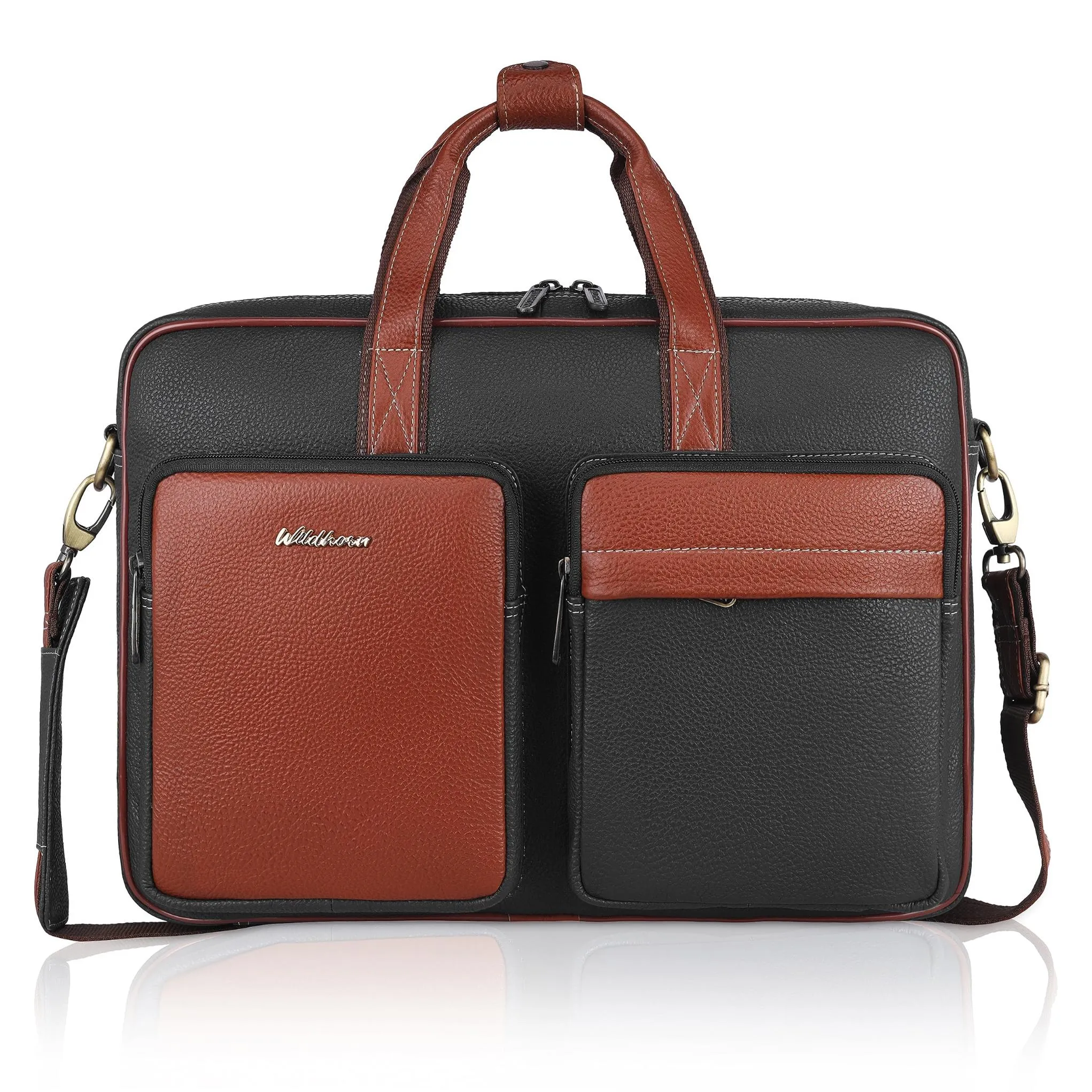 JUSTIN Leather Laptop Messenger Bag for Men