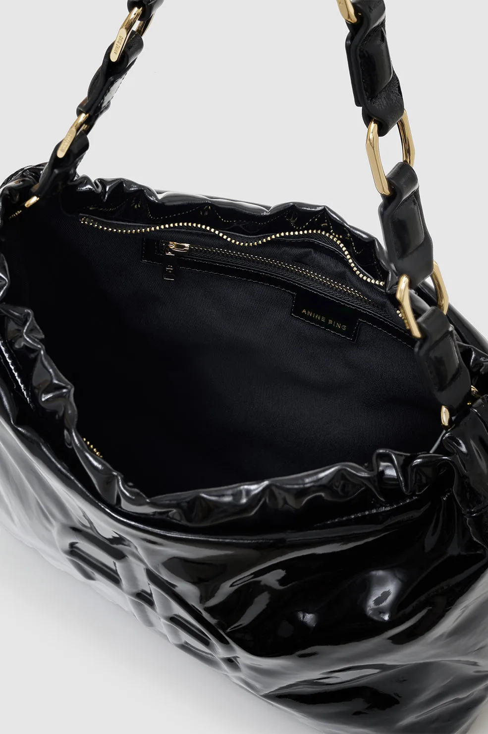 Kate Shoulder Bag - High-Shine Black