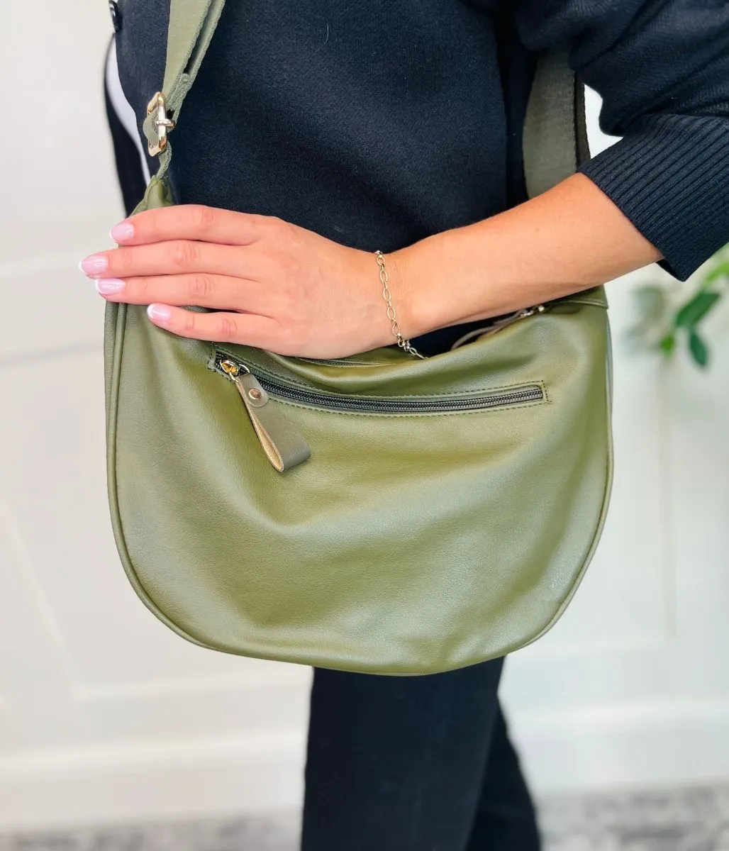 Khaki Crescent Sling Bag