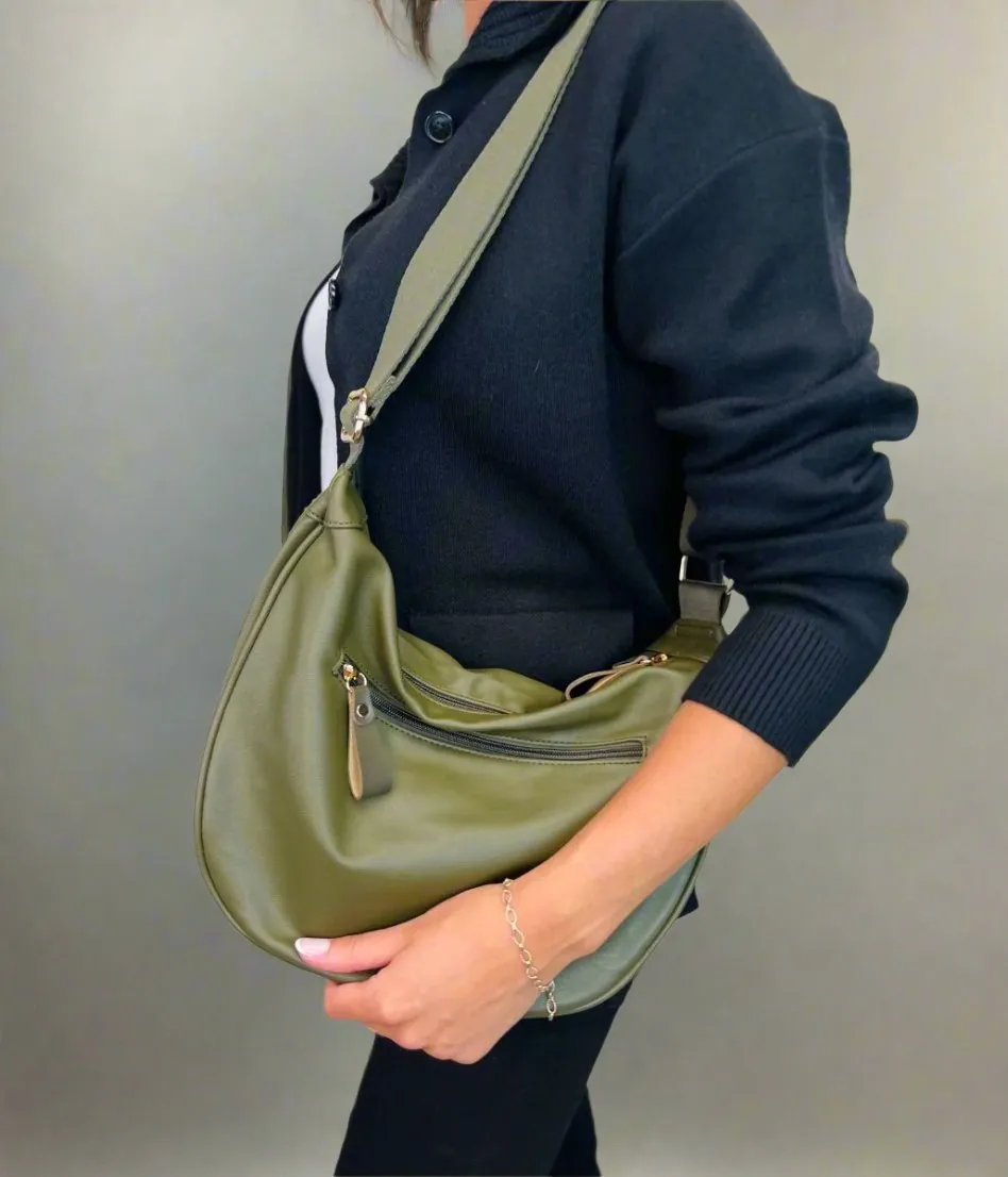 Khaki Crescent Sling Bag