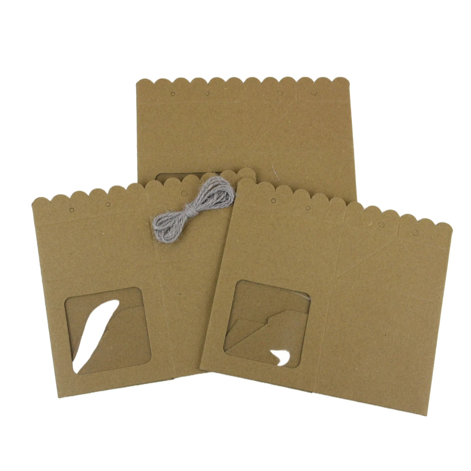 Kraft Gift Box with Clear Window and Twine Closure Pack of 12