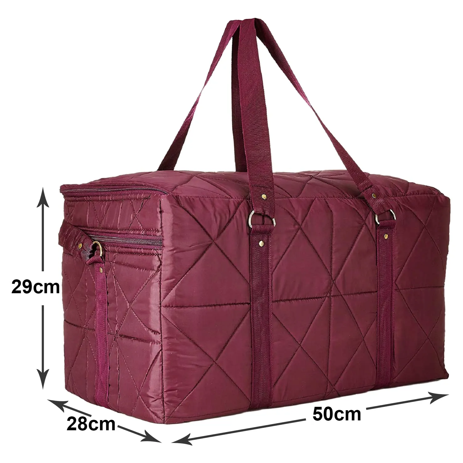 Kuber Industries Parachute Foldable Duffle Bag/Bag Packs with Handle for Traveling (Maroon) 52KM3968