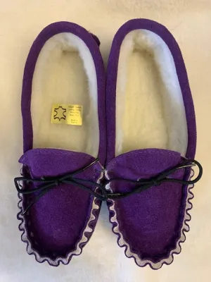 Ladies Wool Lined Moccasin with hard sole | Betty