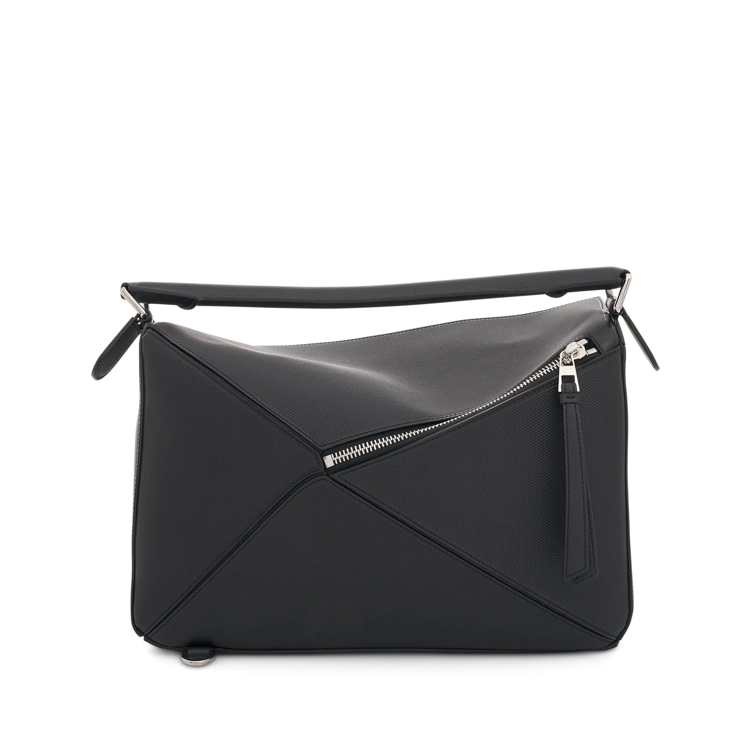 Large Puzzle Bag in Diamond Calfskin in Black