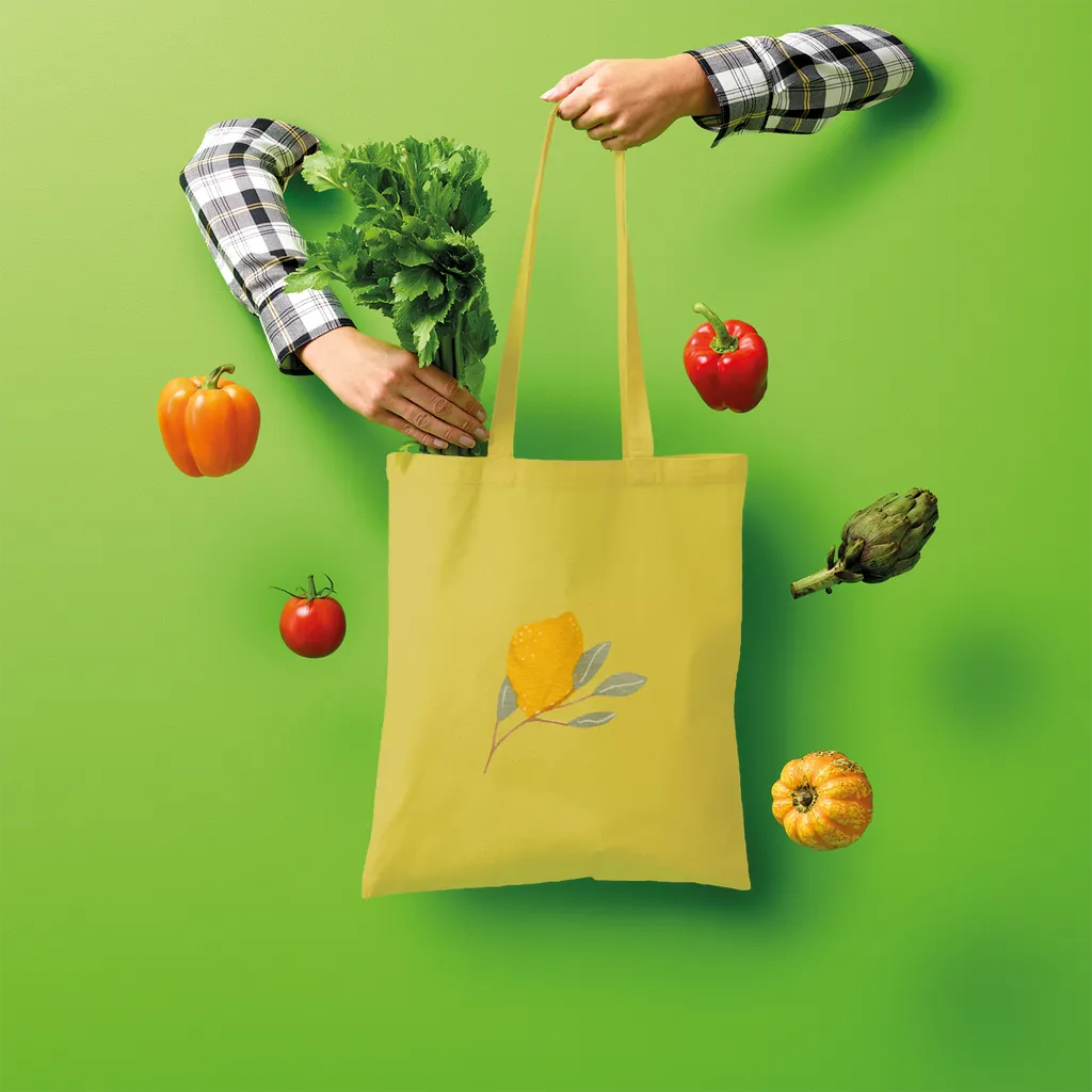 Lemon and Leaves Shopper Tote Bag