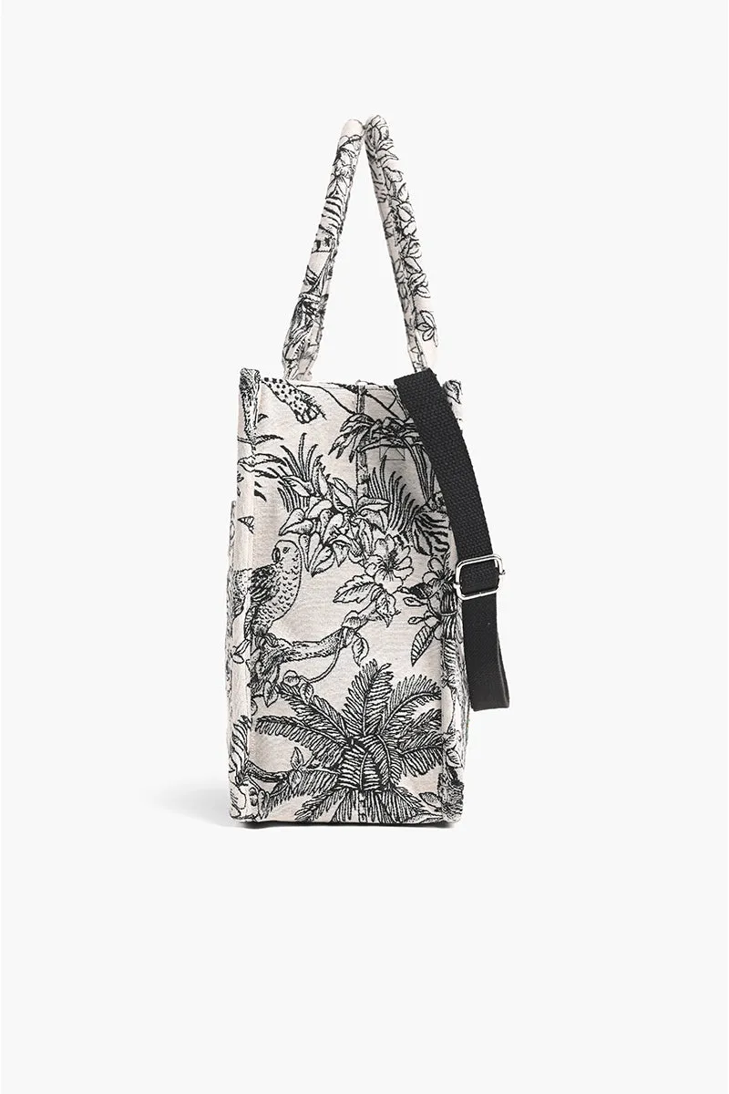 Leopard lily Embellished Tote