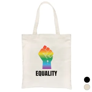 LGBT Equality Rainbow Fist Canvas Bag