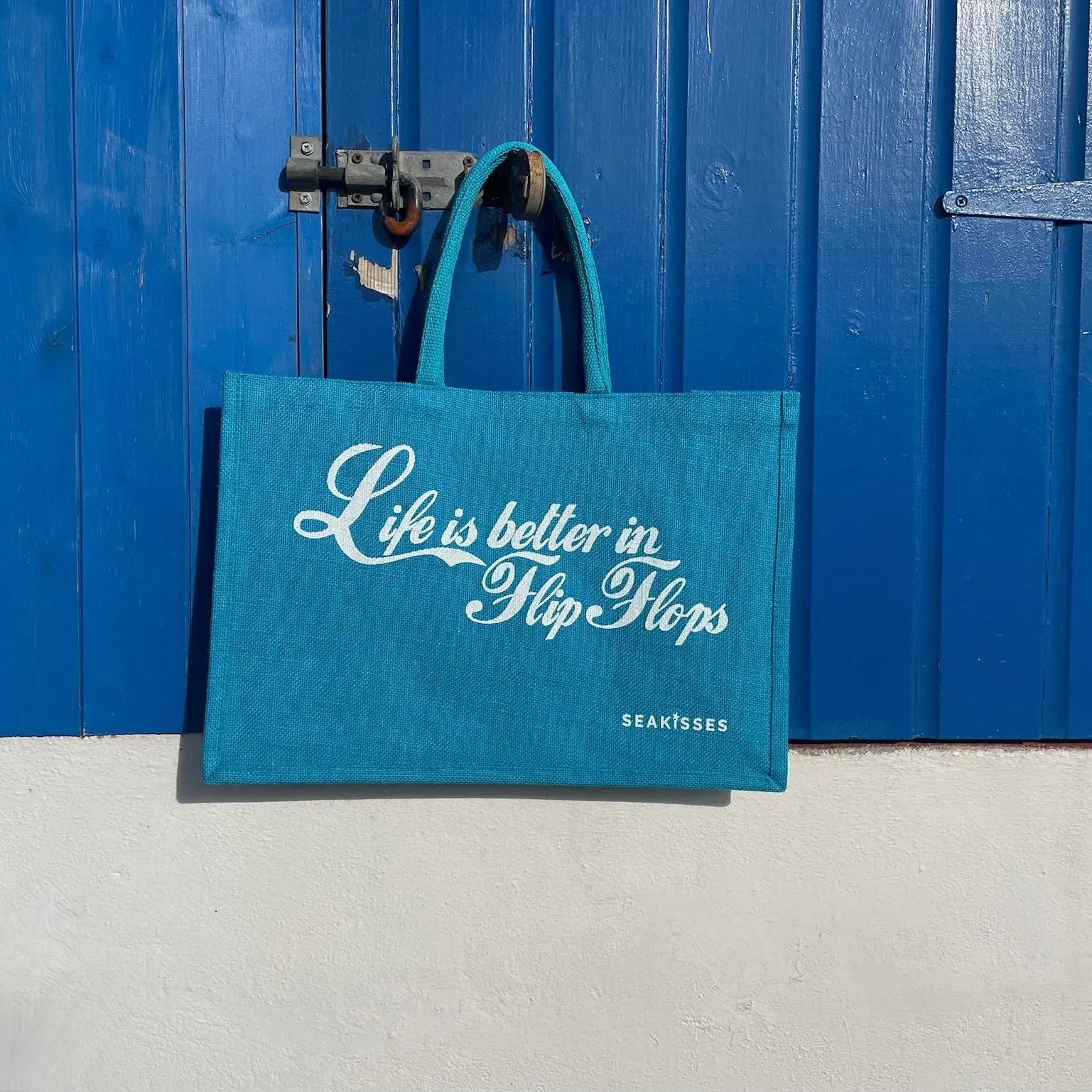 Life is Better in Flip Flops Cute Jute Bags in a Choice of Colours