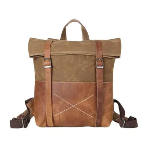 Men Canvas Retro Casual Patchwork Backpack Large Capacity Laptop Bag School