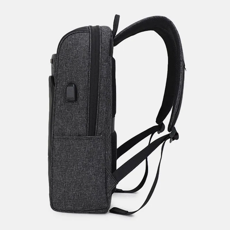 Men Multifunctional Large Capacity Backpack Computer Bag With USB Charging Port