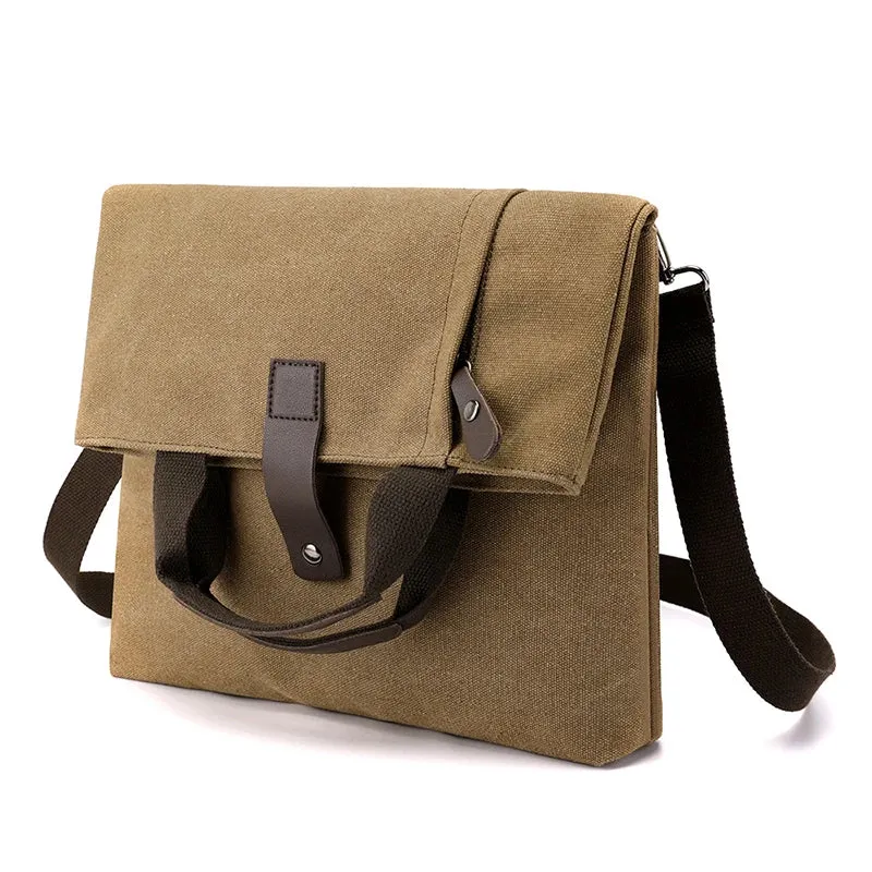 Men's Fashion Canvas Shoulder Bags Business Travel Crossbody Bags Men Multifunctional Messenger Bags Briefcase Men Handbag Tote