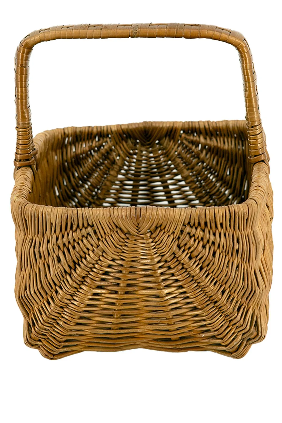 Midcentury Vintage Wicker Grocery Basket