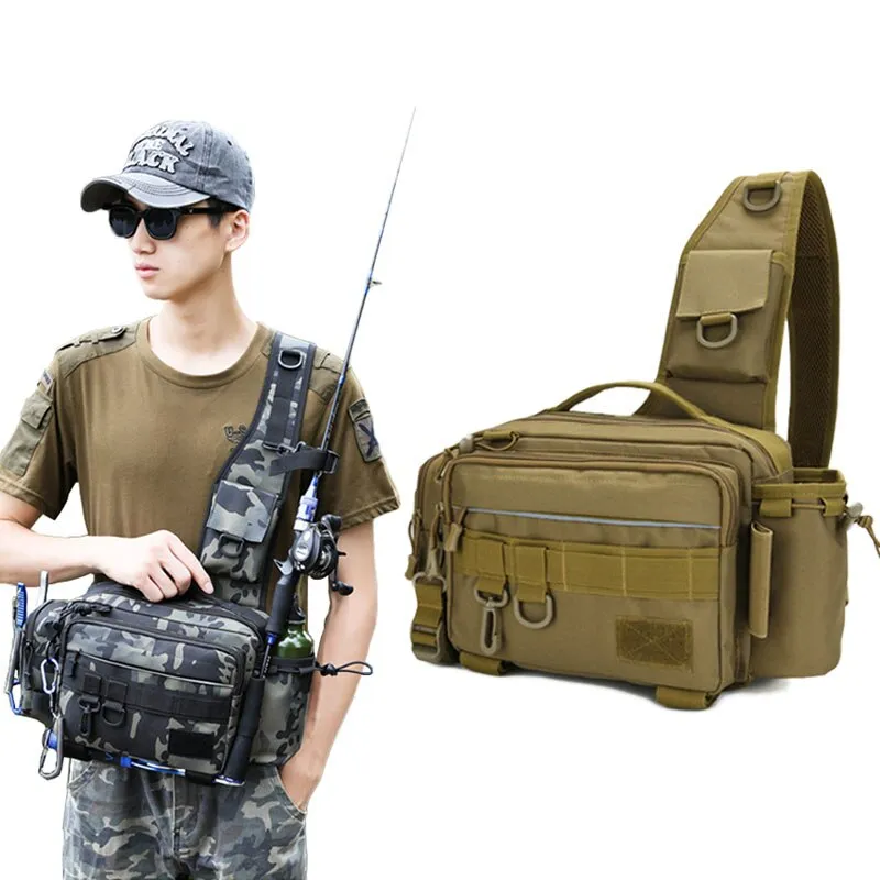 Multifunctional Fishing Tackle Bags Single Shoulder Crossbody Bag Waist Pack Fish Lures Gear Storage Fishing Gear Packages