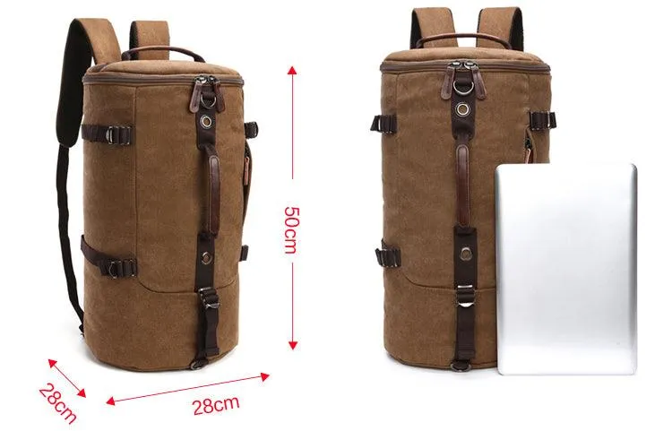 Multifunctional Outdoor Canvas Solid Back And Hand Travellers Black Bags