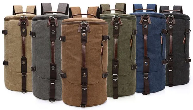 Multifunctional Outdoor Canvas Solid Back And Hand Travellers Blu Bags