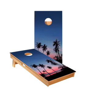 Palm Tree Sunset Star Cornhole Boards