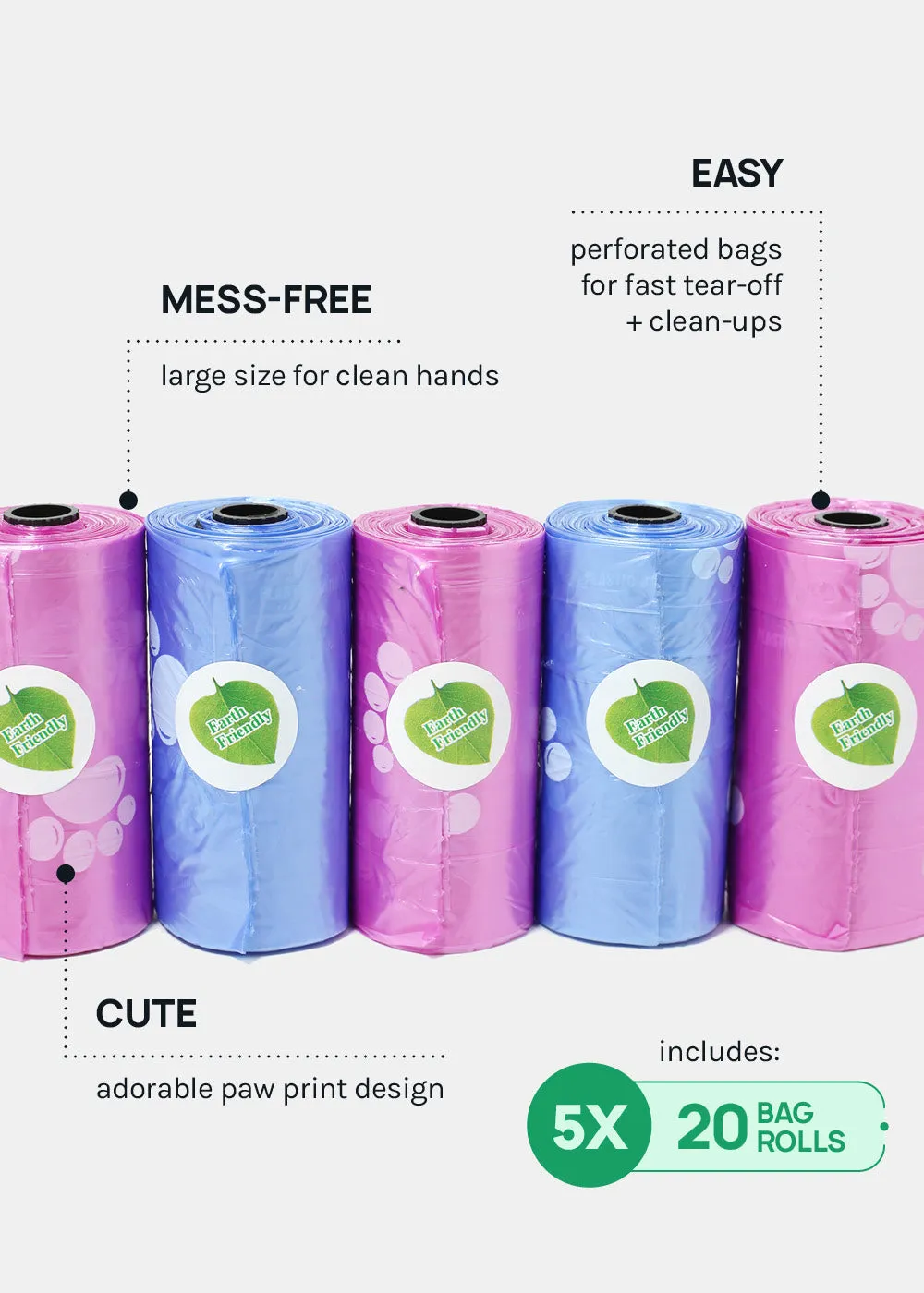 Paw Paw Poop Bag Bags Refills (5 Rolls)