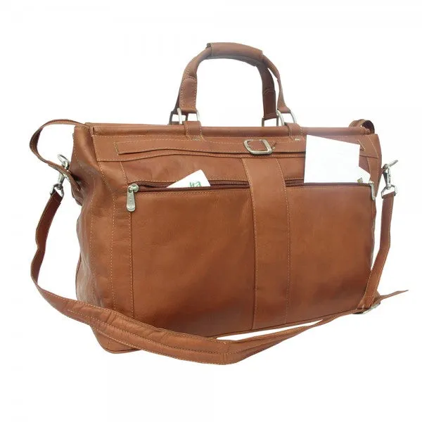 Piel Leather Carpet Bag with Pockets