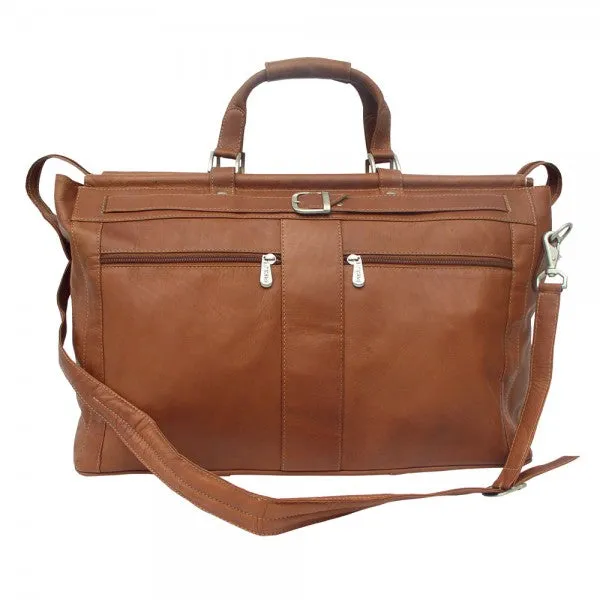 Piel Leather Carpet Bag with Pockets