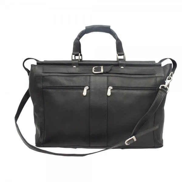 Piel Leather Carpet Bag with Pockets