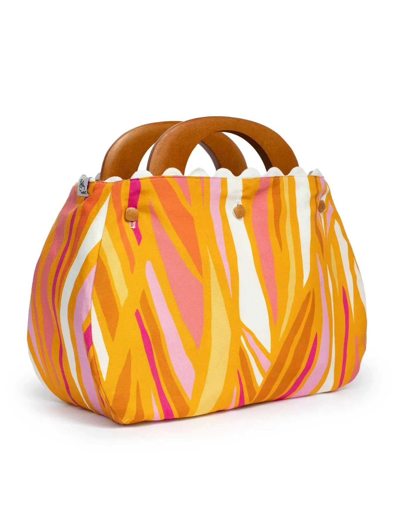 Queen's Garden Pink & Seagrass Yellow Bermuda Bag