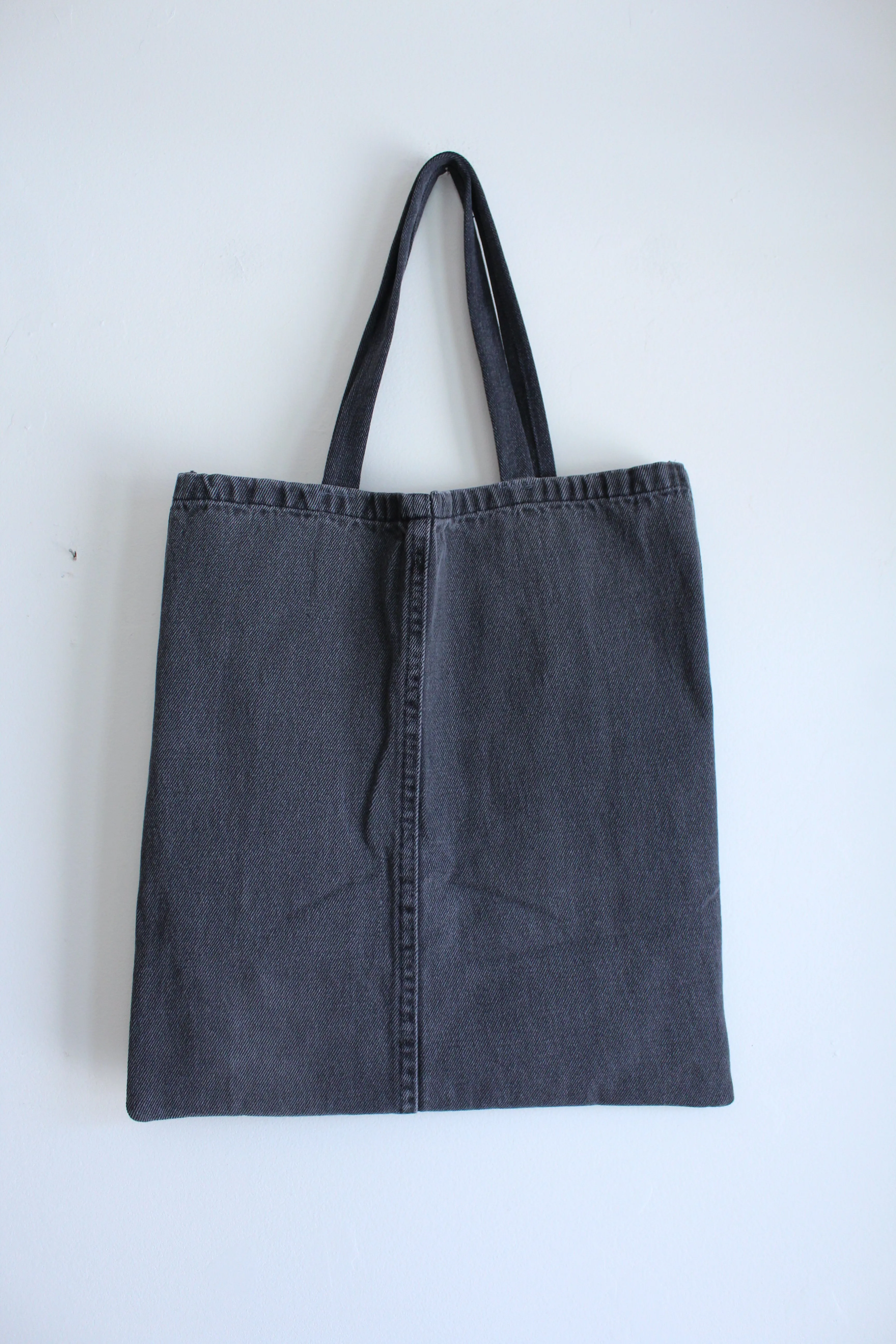 Quilt Patch Upcycled Black Denim Totebags