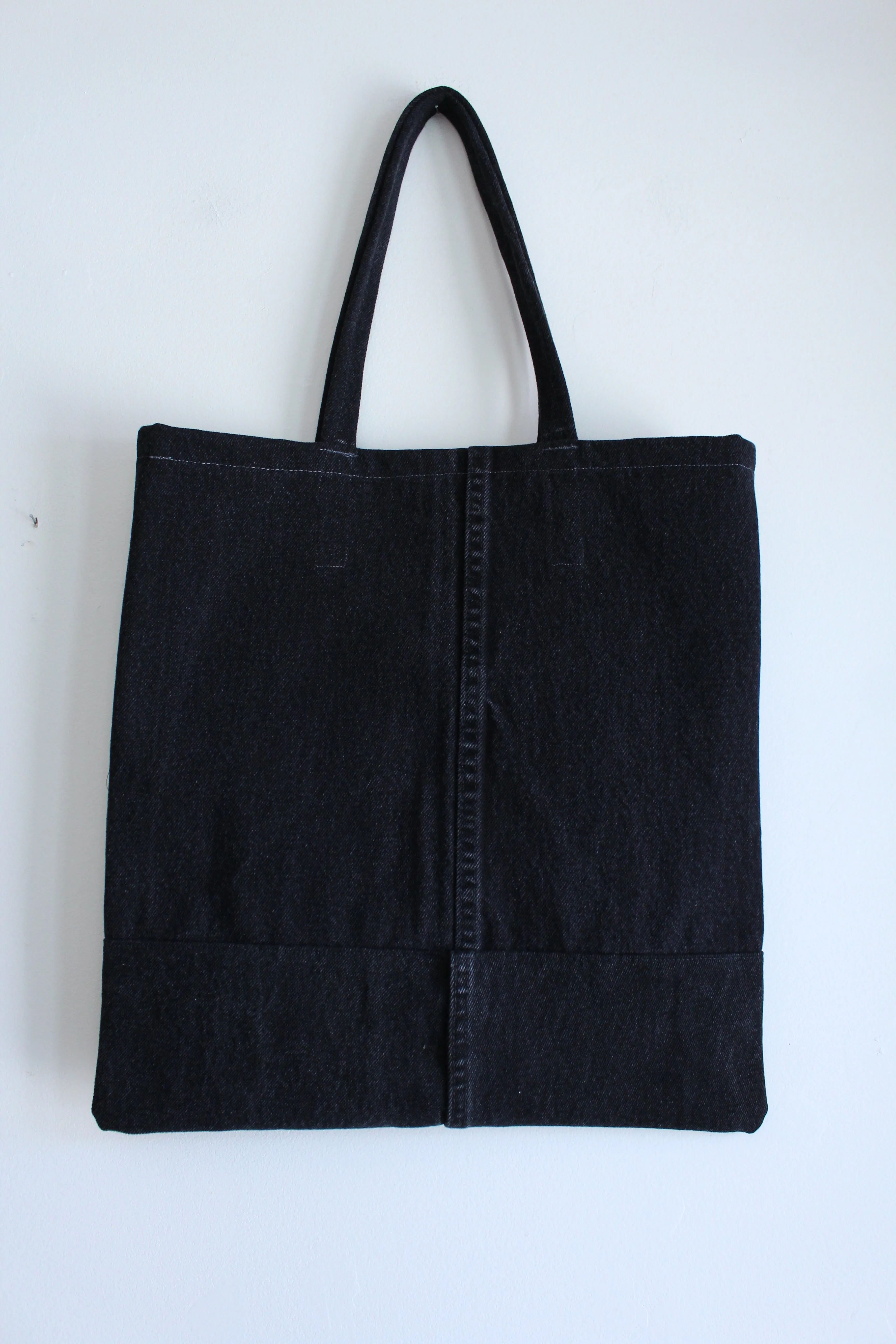 Quilt Patch Upcycled Black Denim Totebags