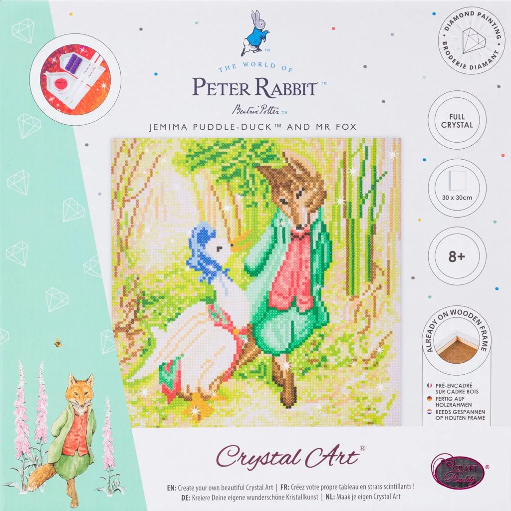 "Jemima Puddle-Duck and Mr Fox" Crystal Art Canvas Kit 30x30cm