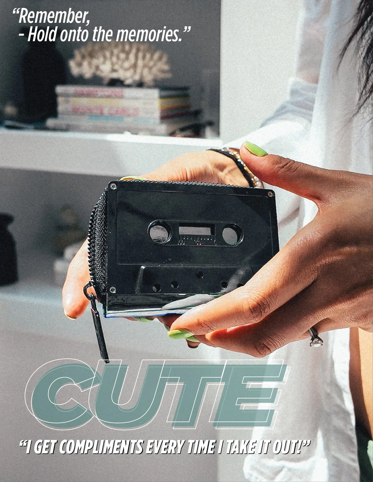 Retro Cassette Wallet | Black Chrome