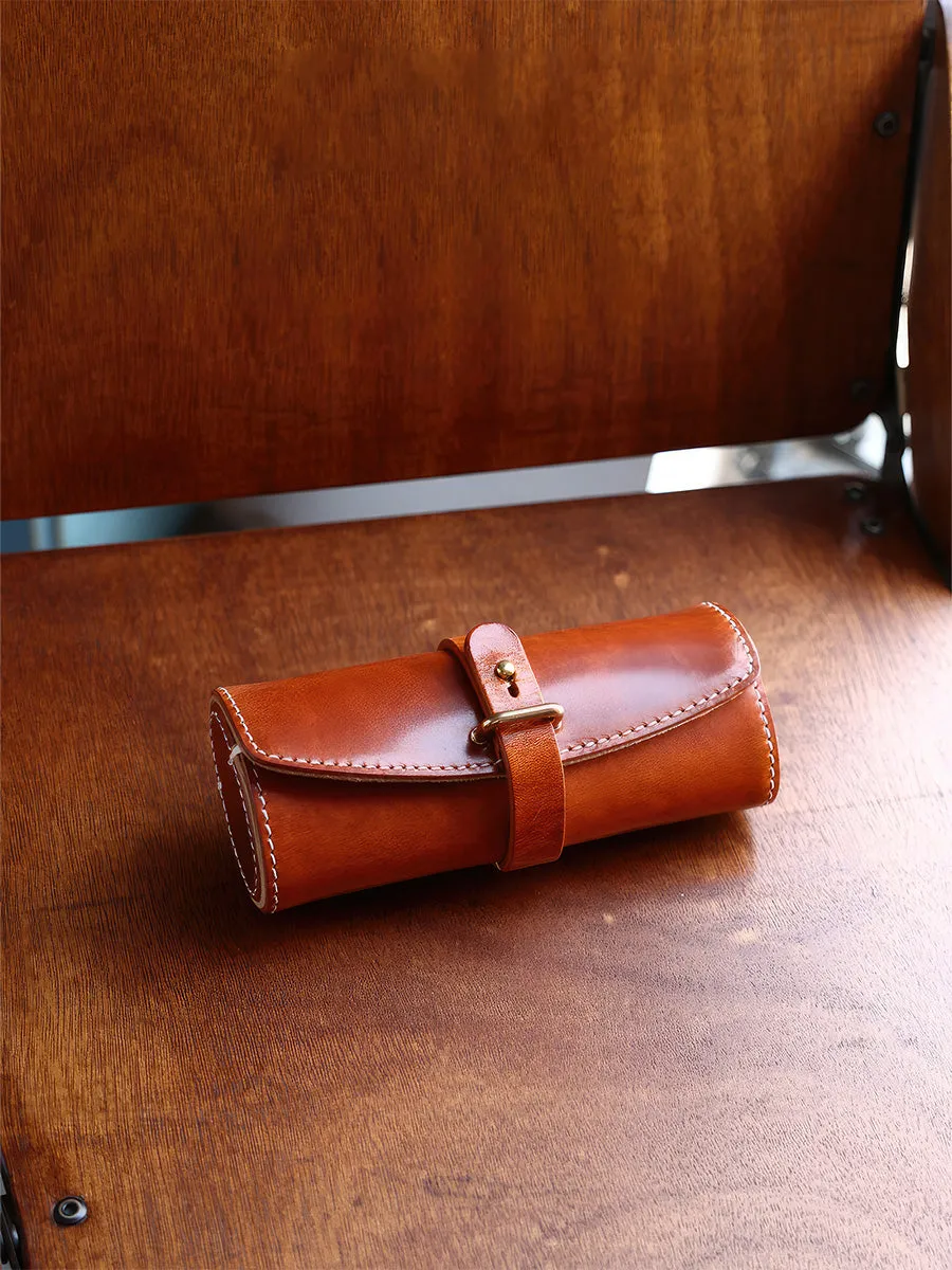 Retro Handmade Leather Glasses Case | Full Cover